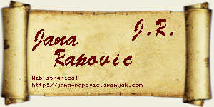 Jana Rapović vizit kartica